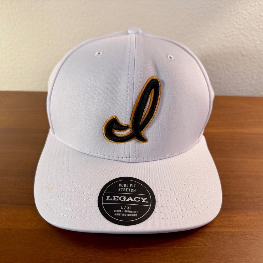 Legacy University of Iowa Hawkeyes Cool Fit Stretch Hat White Size L/XL Script I